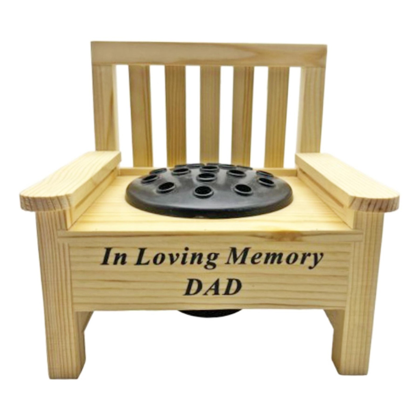 Memorial Wooden Bench with Flower Pot Remembrance – In Loving Memory Dad