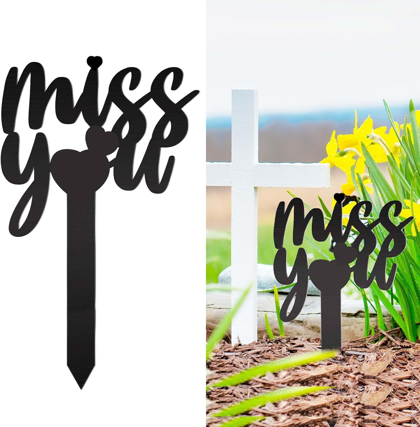 13.8 X 7.9 Inches Large Cemetery Decorations for Grave, Miss You Memorial Grave