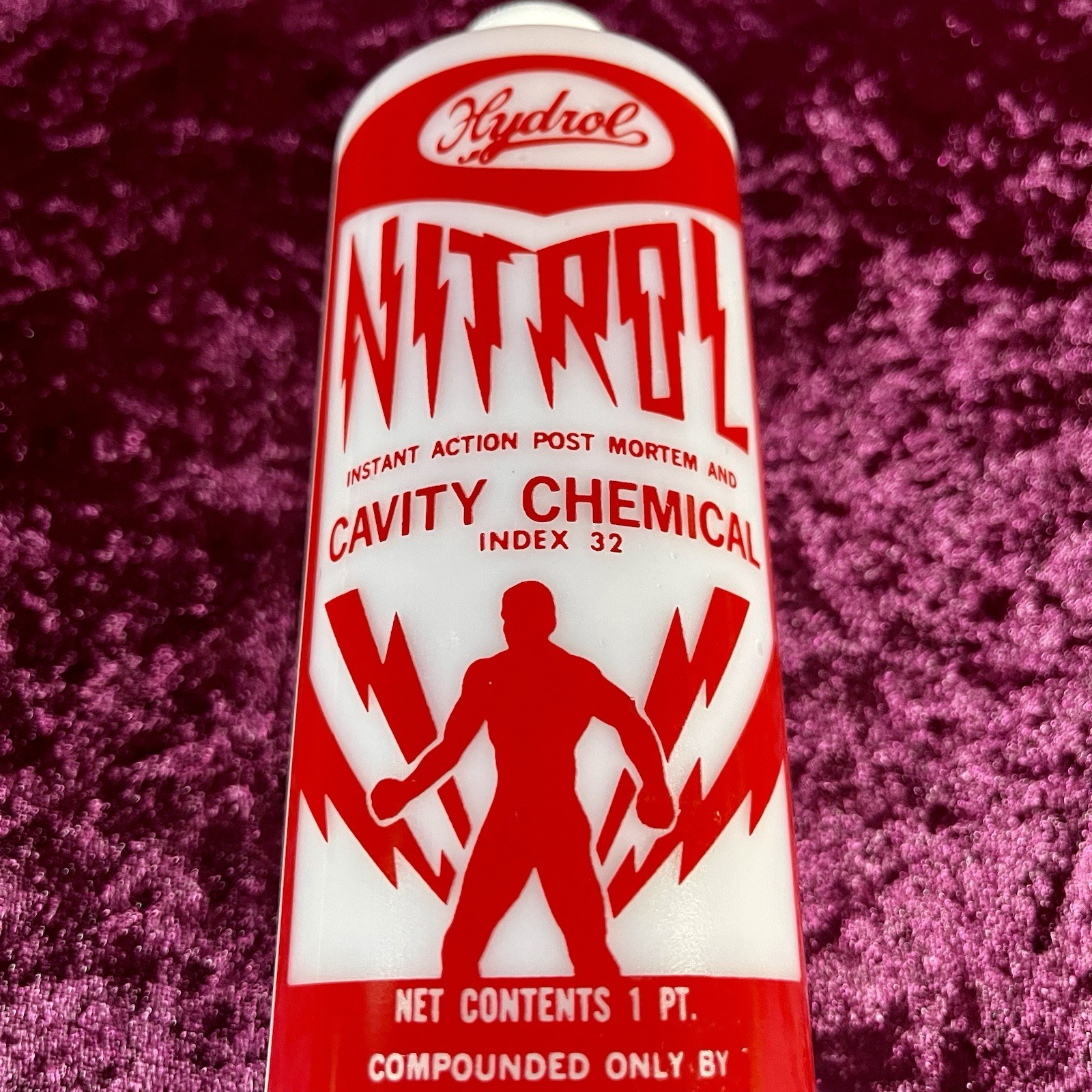 Hydrol Nitrol Embalming Bottle Plastic Vintage Mortuary Funeral Funerary