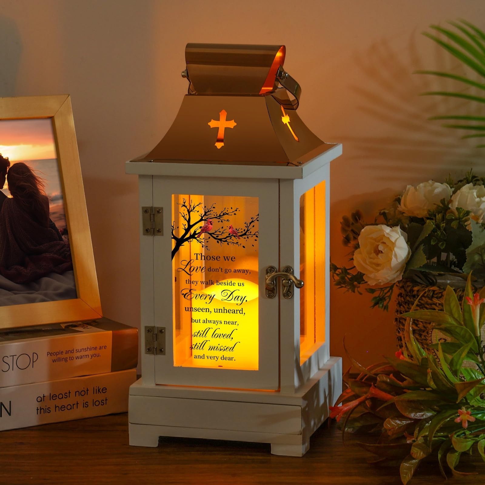 Memorial Lantern with Keepsake Drawer – Sympathy Gifts for Loss of Loved One