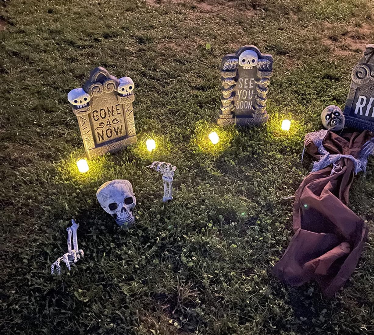 Halloween Skeleton Outdoor Decorations Realistic Skeleton Yard Stakes for Lawn