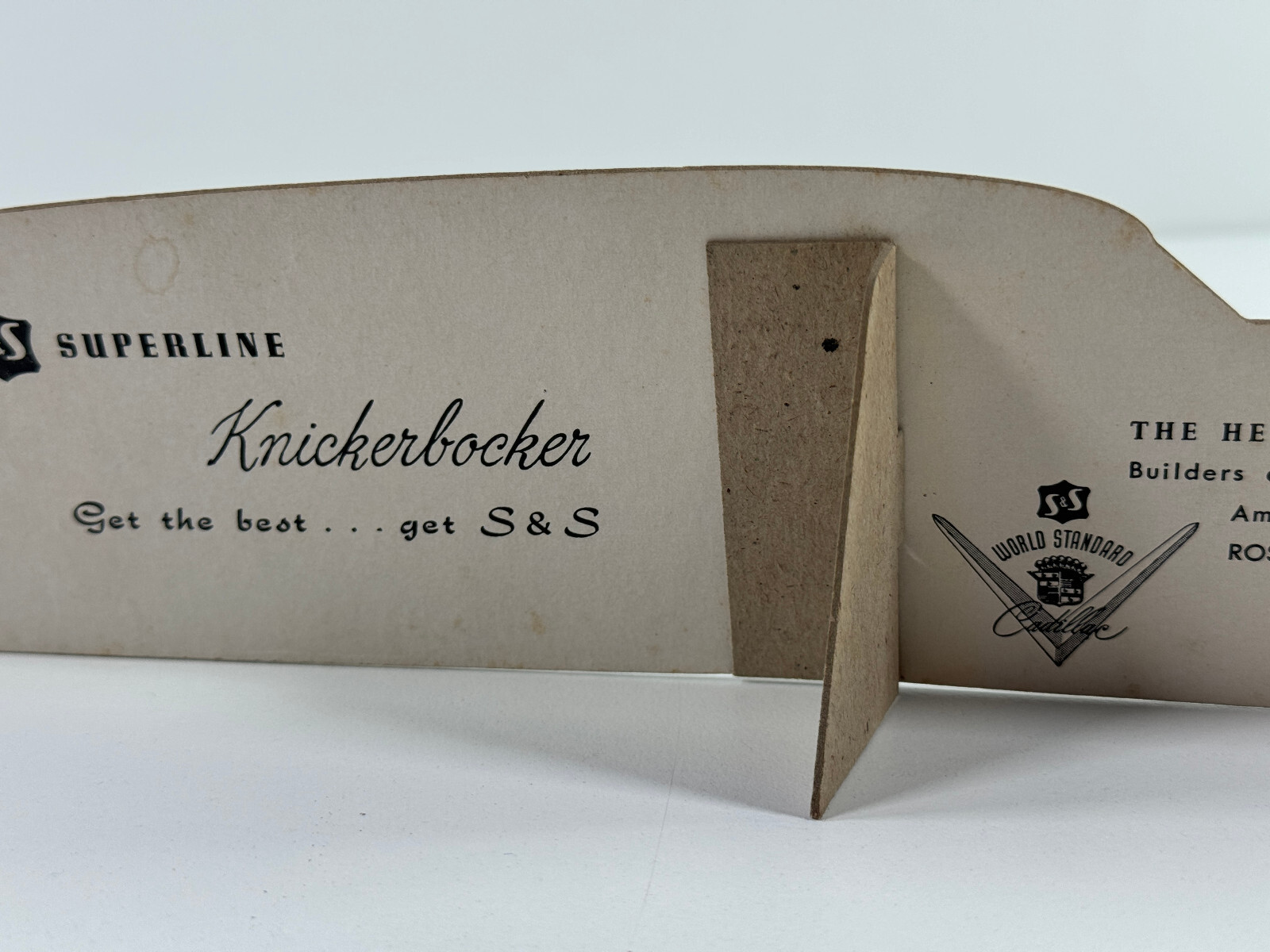 RARE Cadillac Funeral Hearse Superline Knickerbocker Die Cut Store Display SIgn