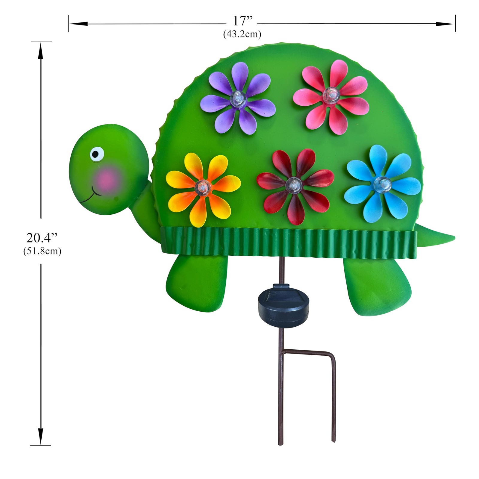 Solar Garden Stake Outdoor Decor – Metal Turtle Solar Lights with 5 Colorful …