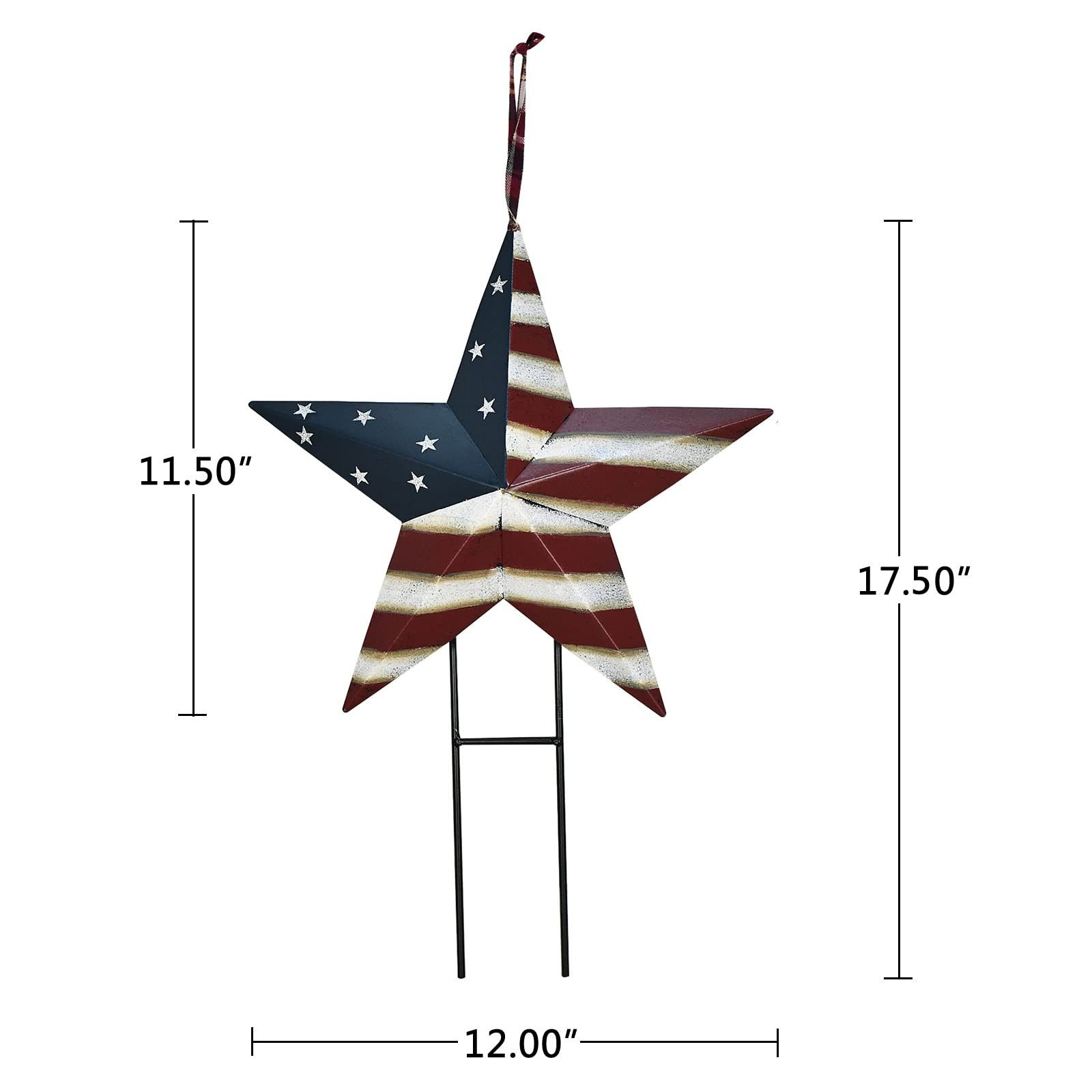 Patriotic Metal Star Yard Signs for 4th of July Outdoor Garden Decor