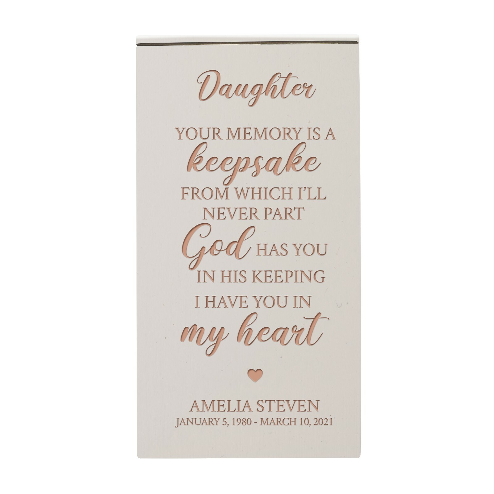 Custom Memorial Keepsake Box Urn for Human Ashes – Daughter, Your Memory Is