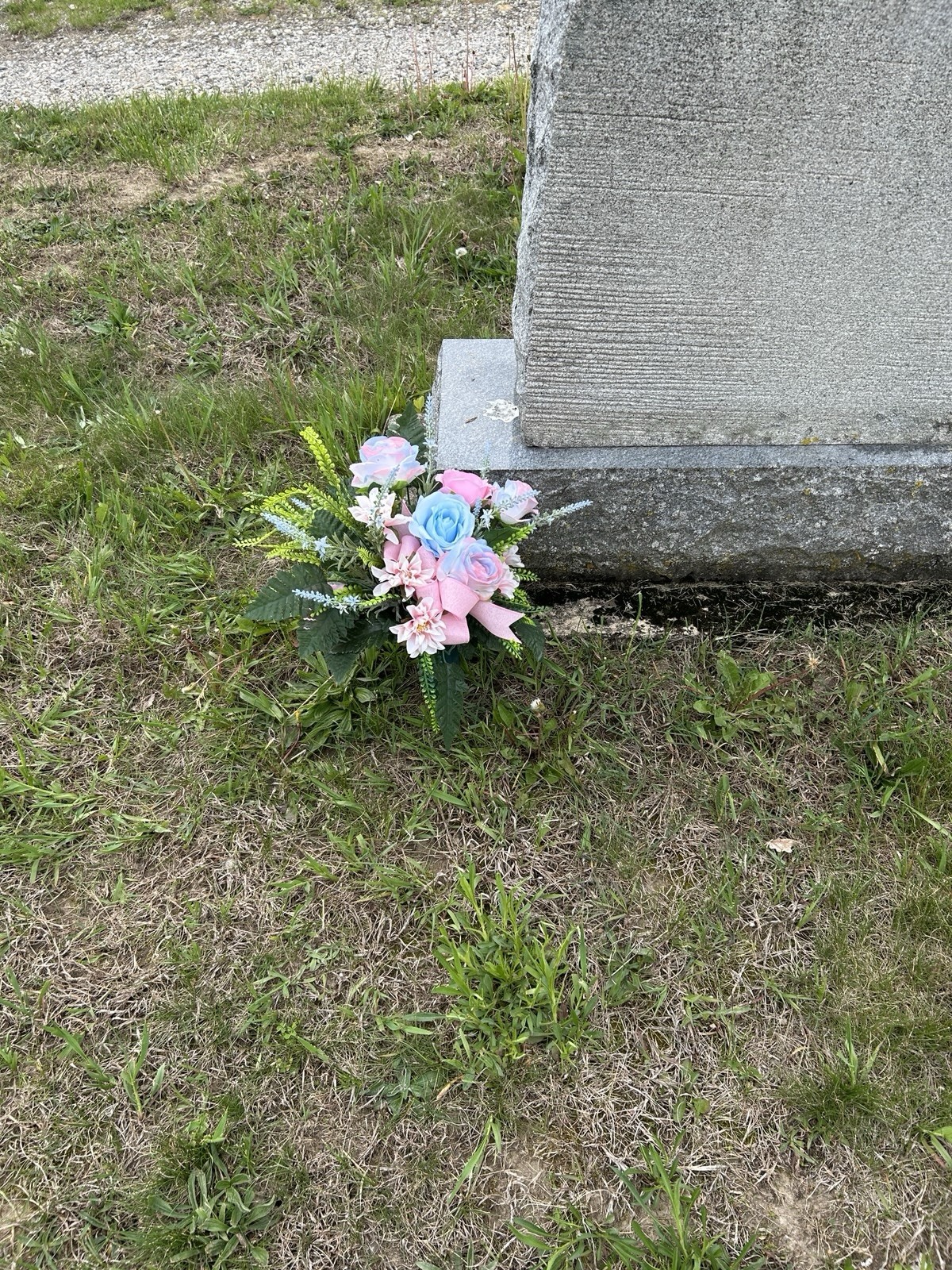 Pink And Blue Grave Cone-Memorial Cemetery Vase Arrangement – Boy Or Girl Vase