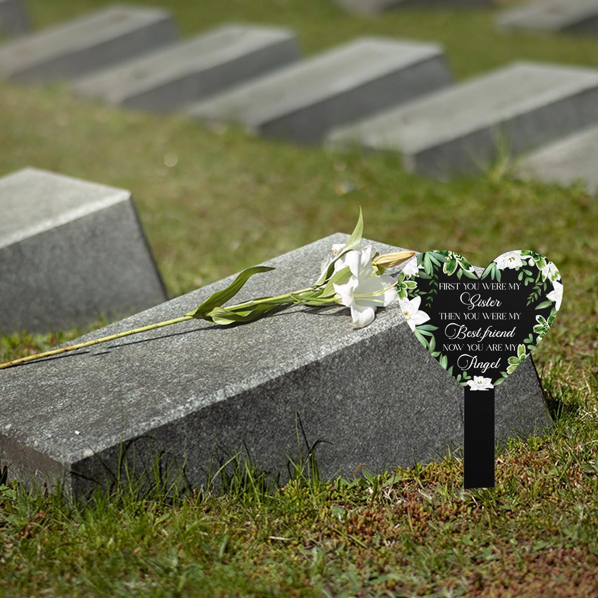 Grave Markers for Cemetery Memorial Plaques for Sister Sympathy Gifts