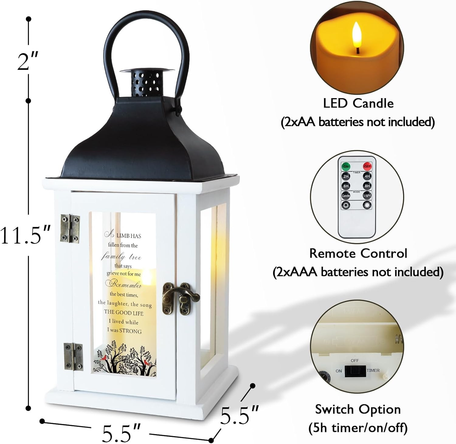 Homemory Memorial Lantern Bereavement Sympathy Gifts for Loss of Loved One, Memo