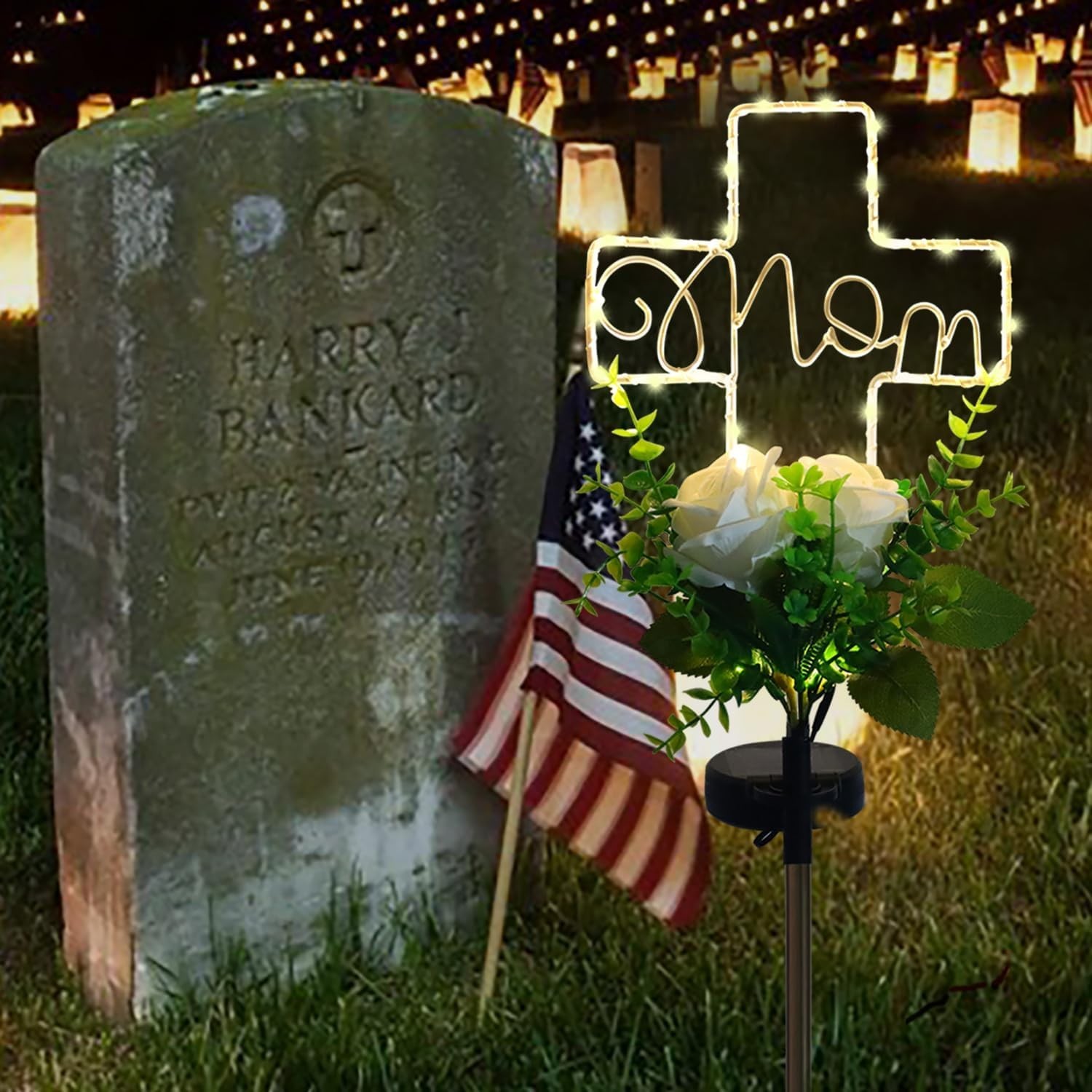 Grave Decorations for Cemetery Mom, Memorial Sympathy Gifts for Mom Cemetery Dec