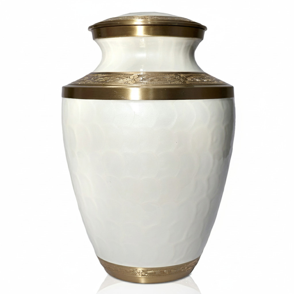 Large Solid Brass Cremation Urn for Human Ashes Handcrafted Funeral Memorial Urn