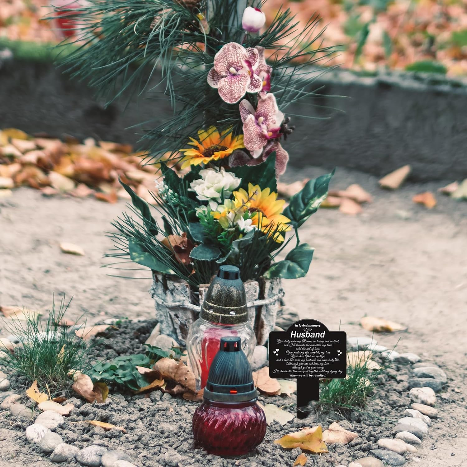 Cemetery Grave Decorations Acrylic Memorial Stakes Grave Stake Markers Sympathy