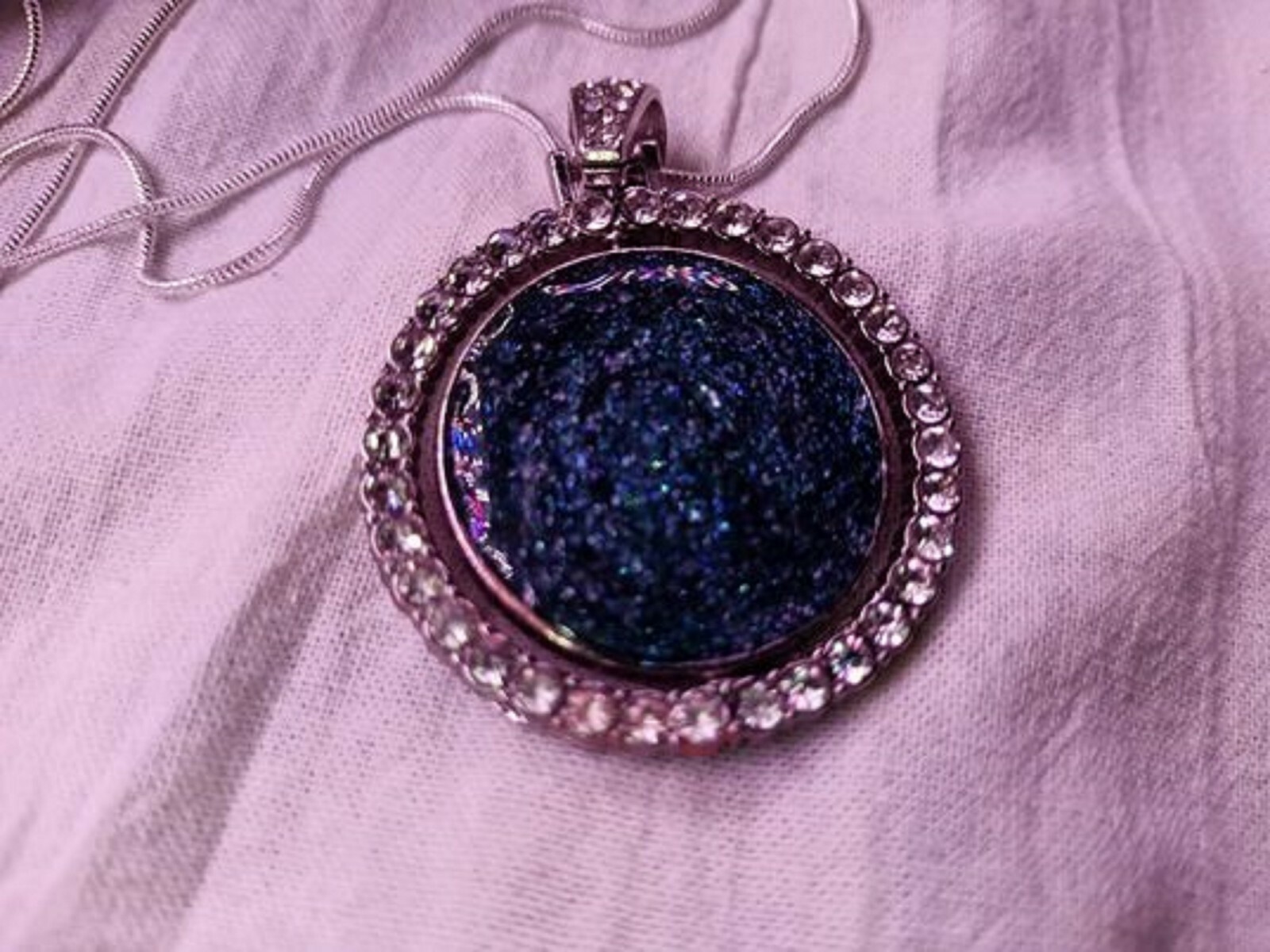 2 Sided Rotatable Memorial Pendant Necklace Cremation Cremains Loved One Pet