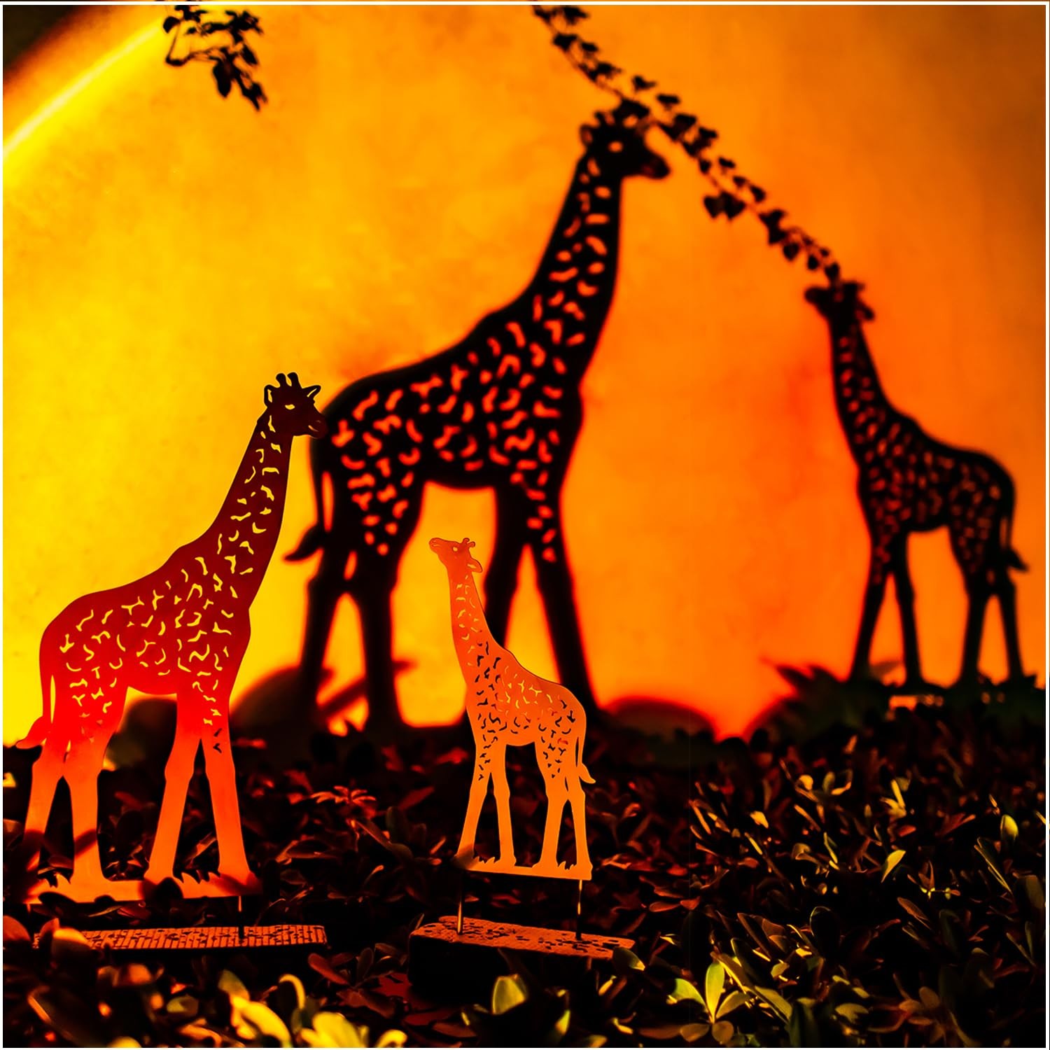 Giraffe Metal Garden Stakes – Unique Yard Art and Outdoor Decorations
