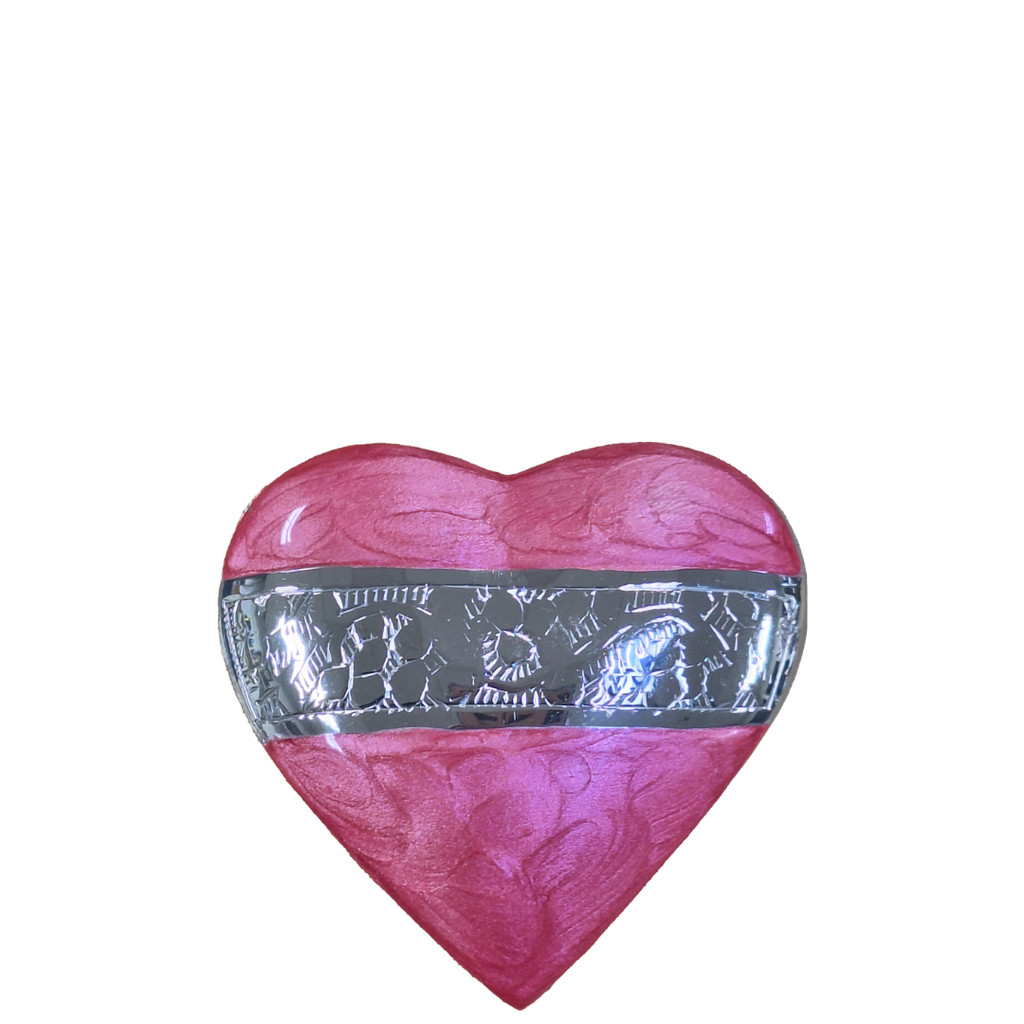 Small/Keepsake 3 Cubic Inches Mother of Pearl Pink Heart Funeral Cremation Urn