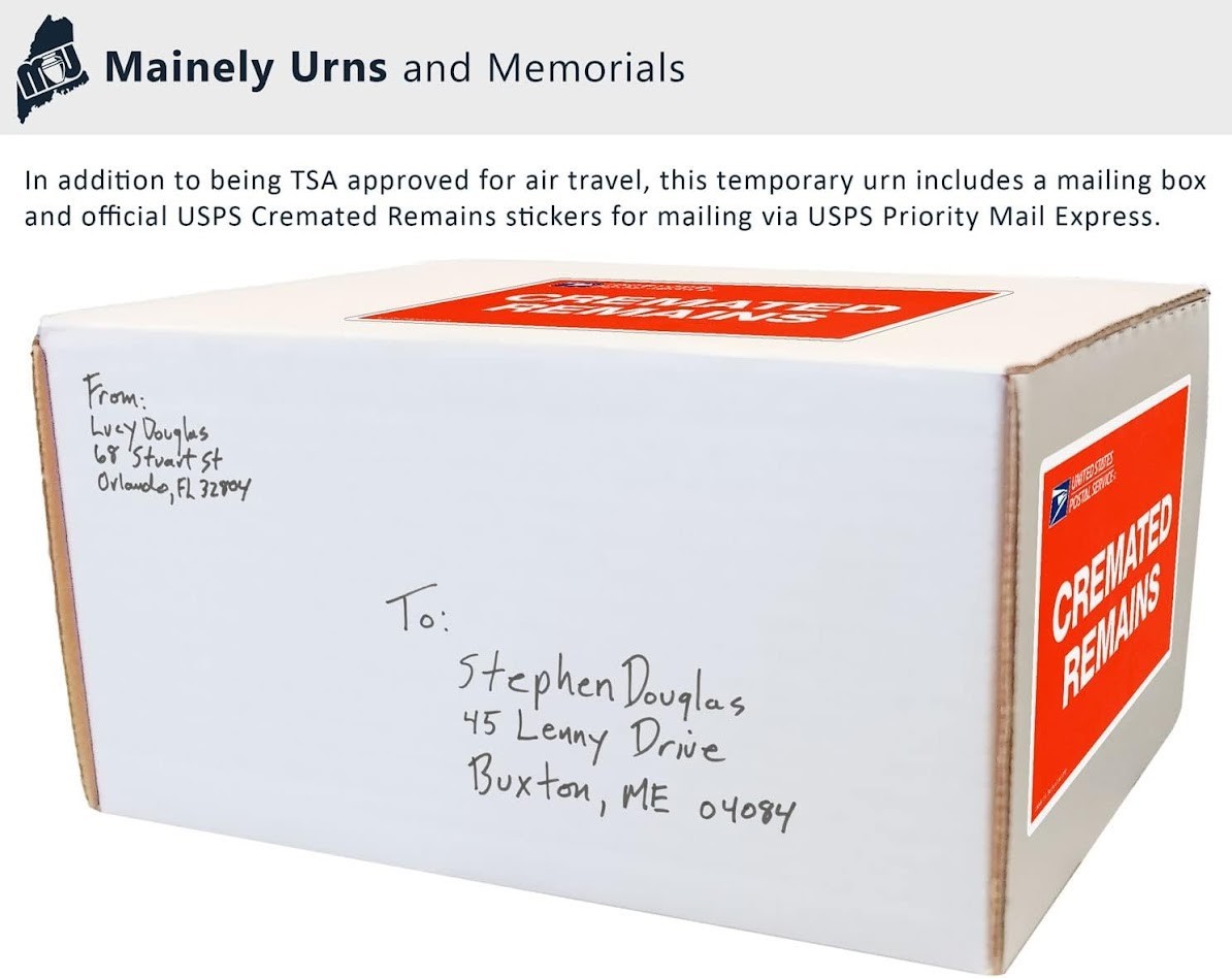 TSA Approved Travel Cremation Urn Kit Human Ashes 200 Cu In Airline Safe