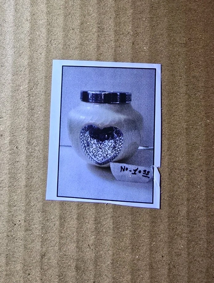 hlc Urn Pearlescent White Silver Heart Candle Cremation Memorial Funeral, NIB