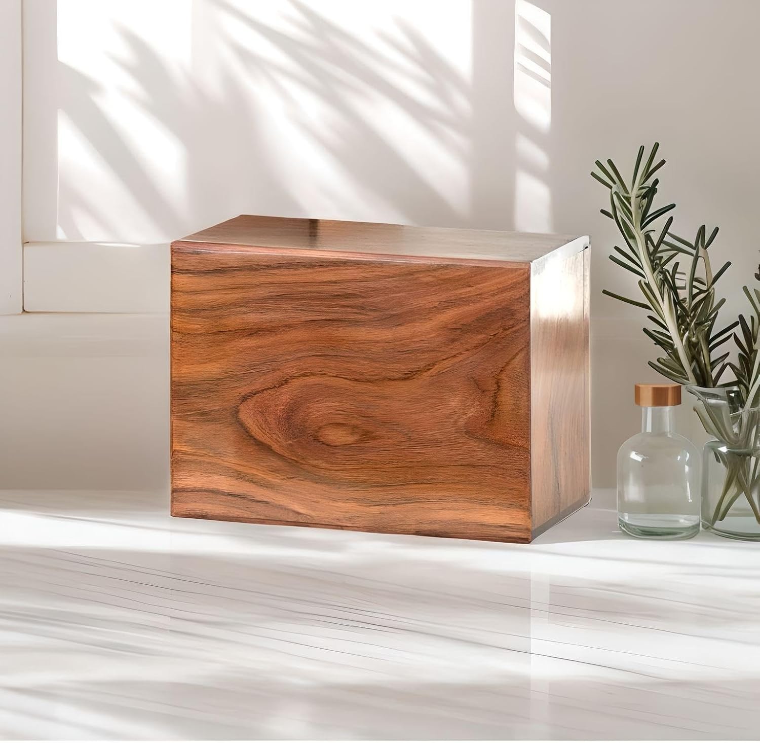 Small Rosewood Cremation Urn for Ashes – Wooden Keepsake Box for Sharing Remains