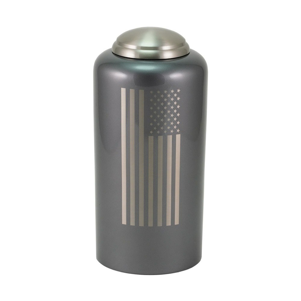 At Peace Memorials Large/AdultEternal Essence Flag Gray Cremation Urn