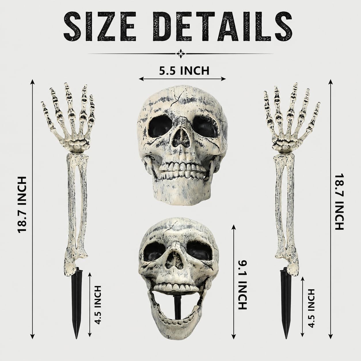 Halloween Skeleton Outdoor Decorations Realistic Skeleton Yard Stakes for Lawn