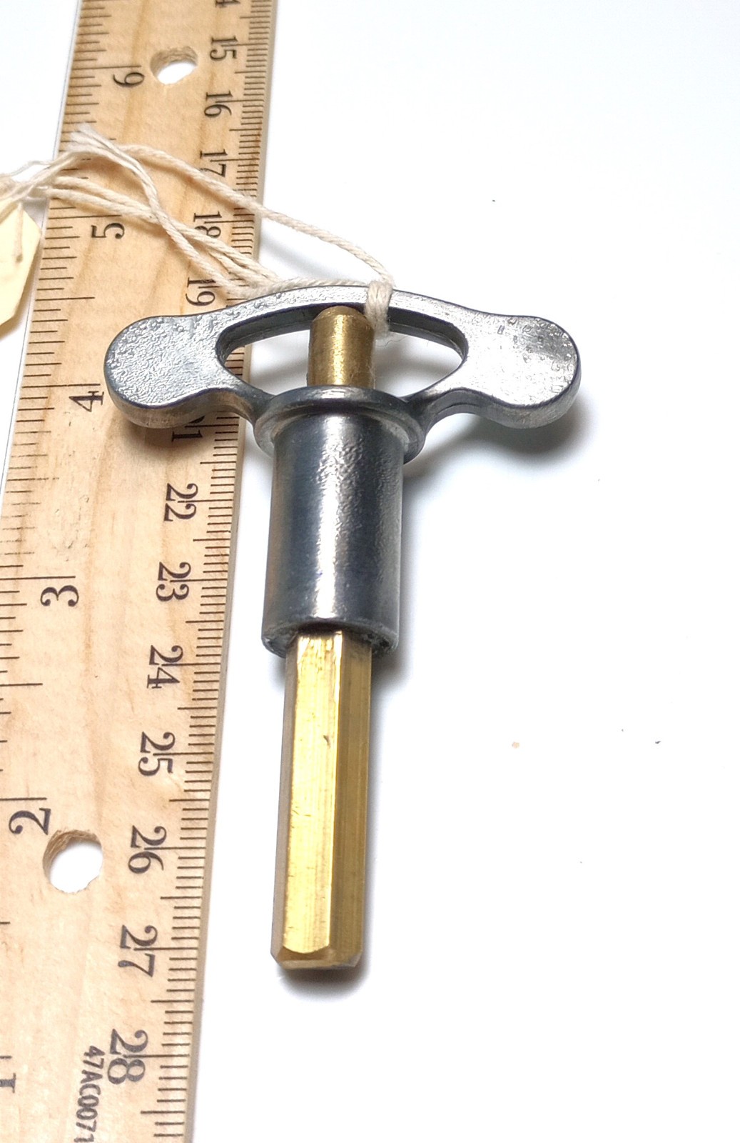 Zinc and Brass Pocket Casket Key / Coffin Key
