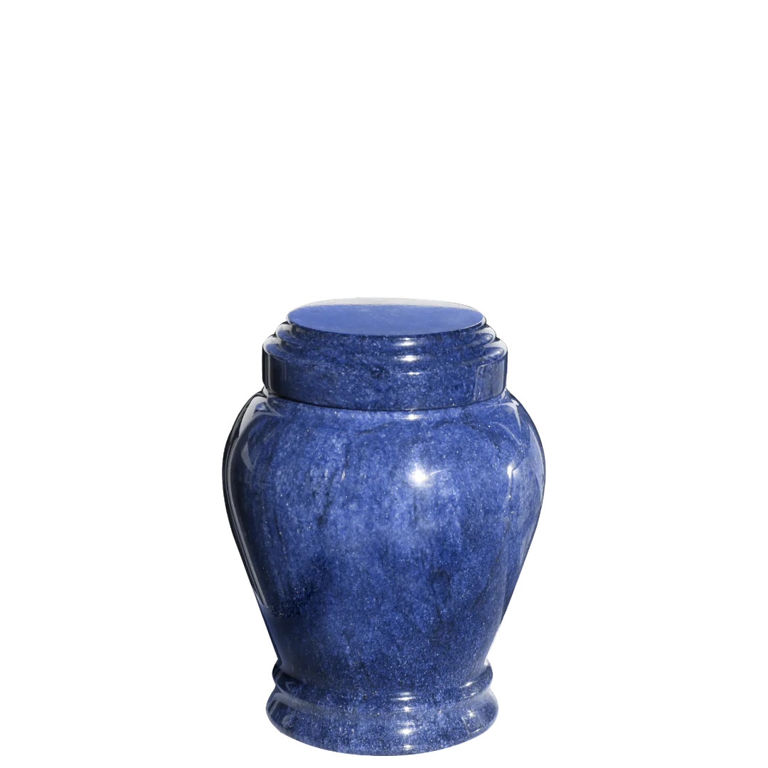 Small/Keepsake 15 Cubic Inch Blue Embrace Funeral Cremation Urn for Ashes