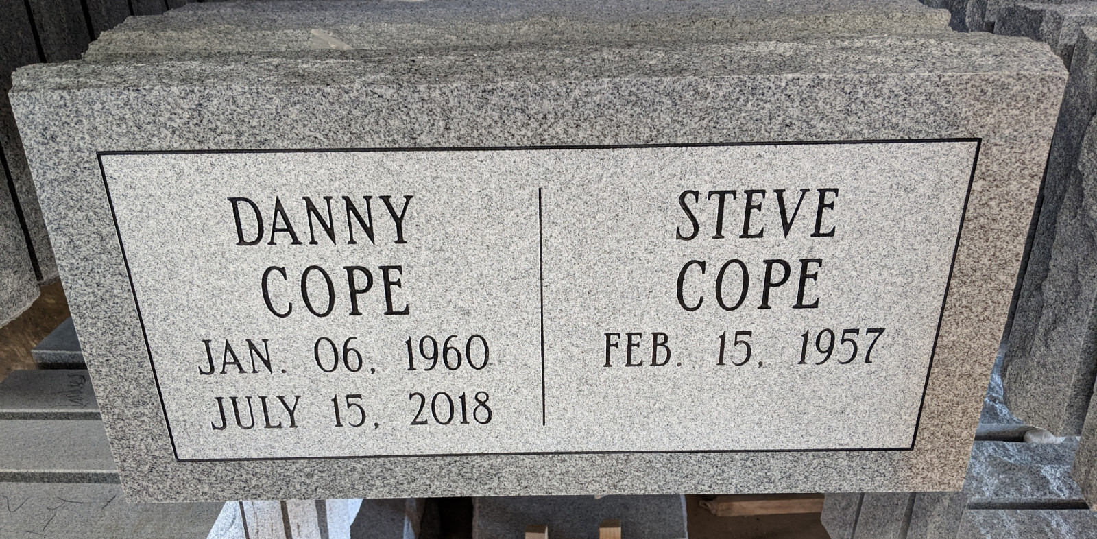 Granite Memorial Flat Companion Grave Marker Cemetery Funeral Gray 24″x12″x4″