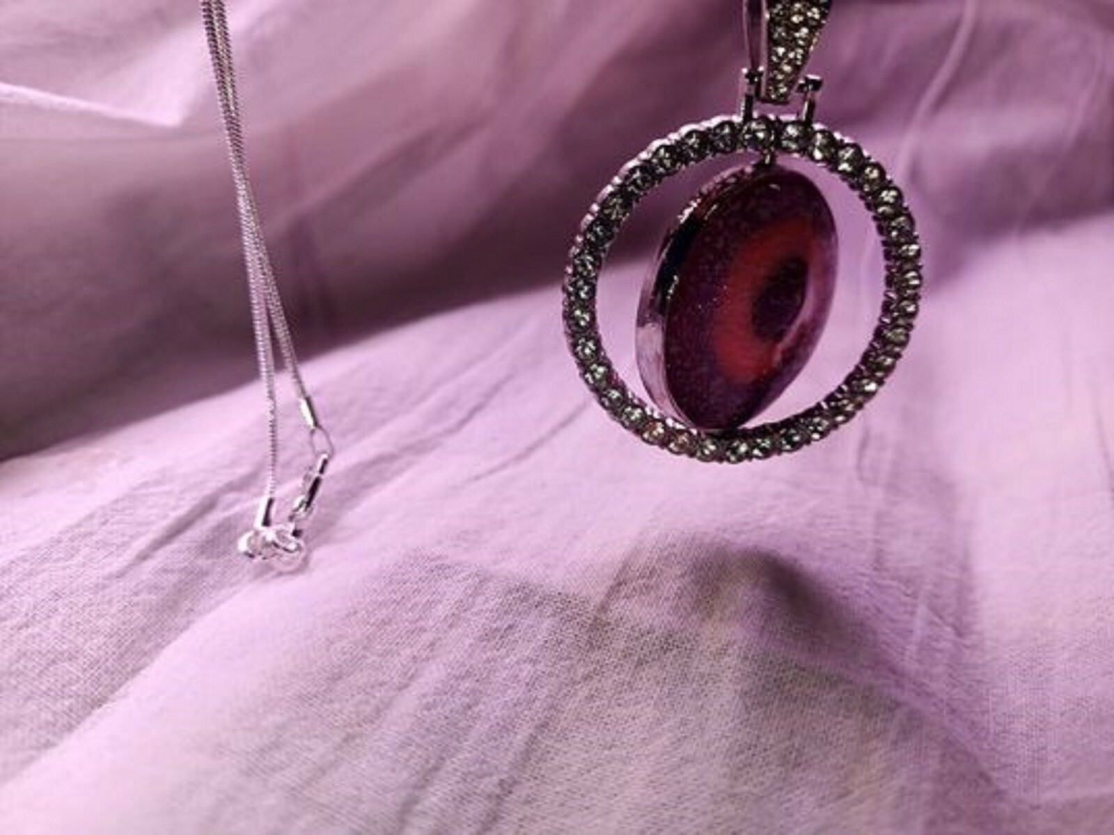 2 Sided Rotatable Memorial Pendant Necklace Cremation Cremains Loved One Pet