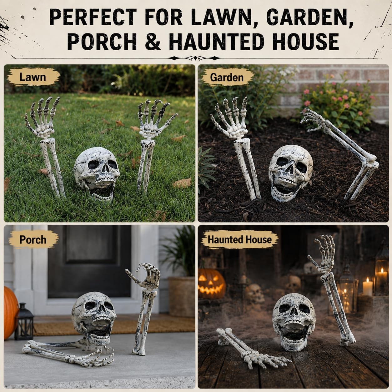 Halloween Skeleton Outdoor Decorations Realistic Skeleton Yard Stakes for Lawn