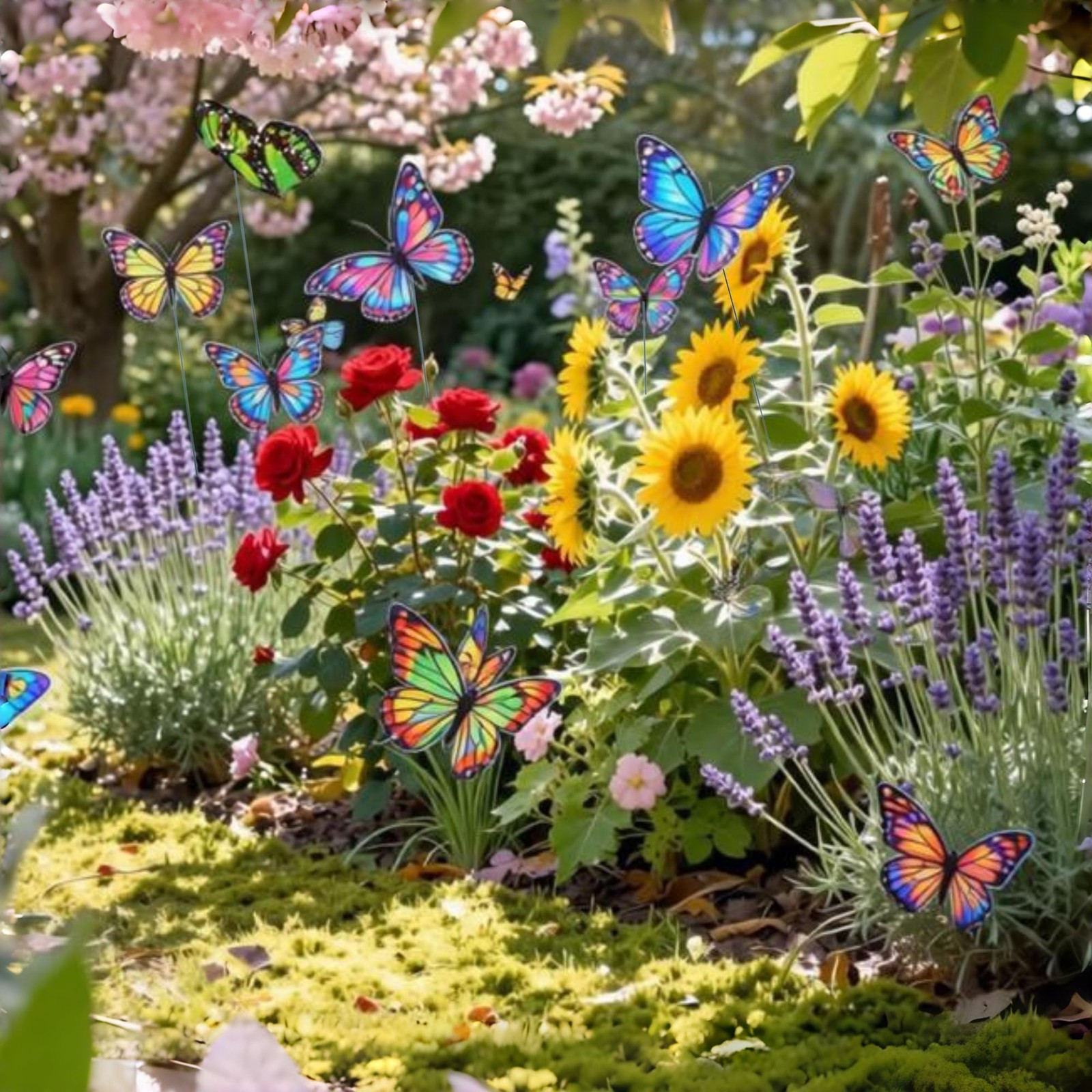 60Pcs Decorative Butterfly Garden Stakes, 12 Inch Fake Butterfly Floral Picks…
