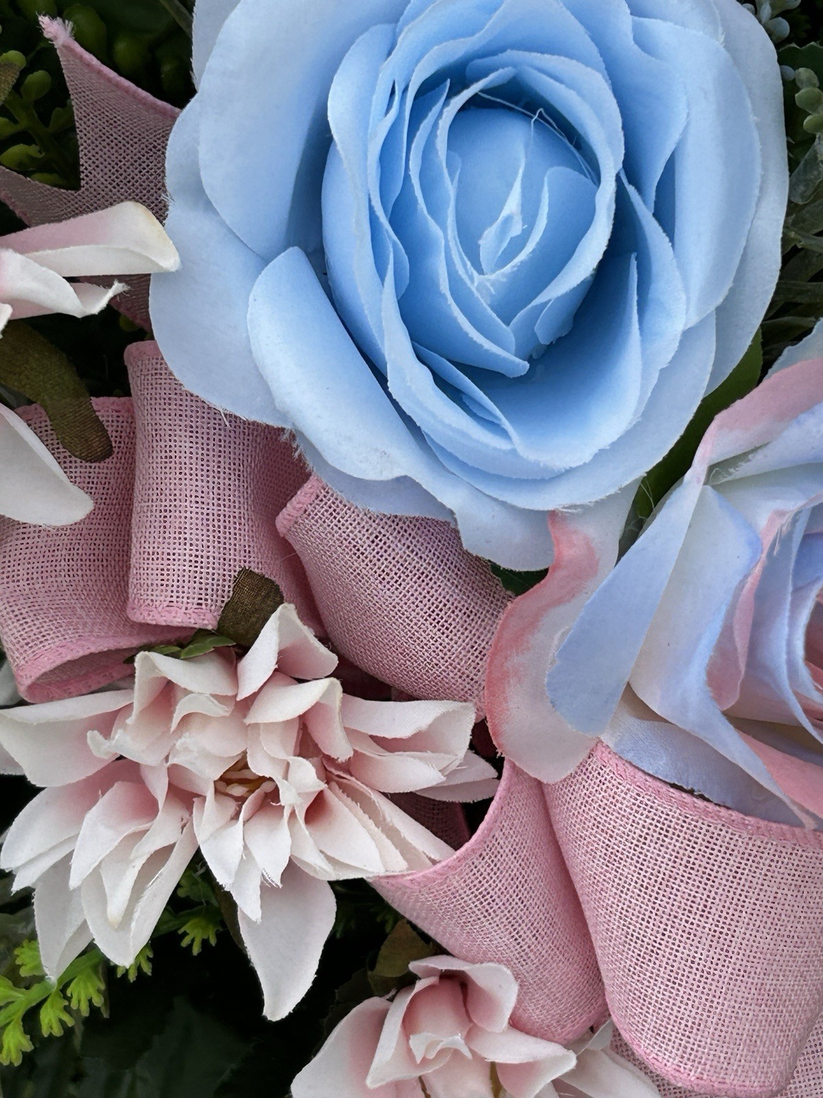 Pink And Blue Grave Cone-Memorial Cemetery Vase Arrangement – Boy Or Girl Vase