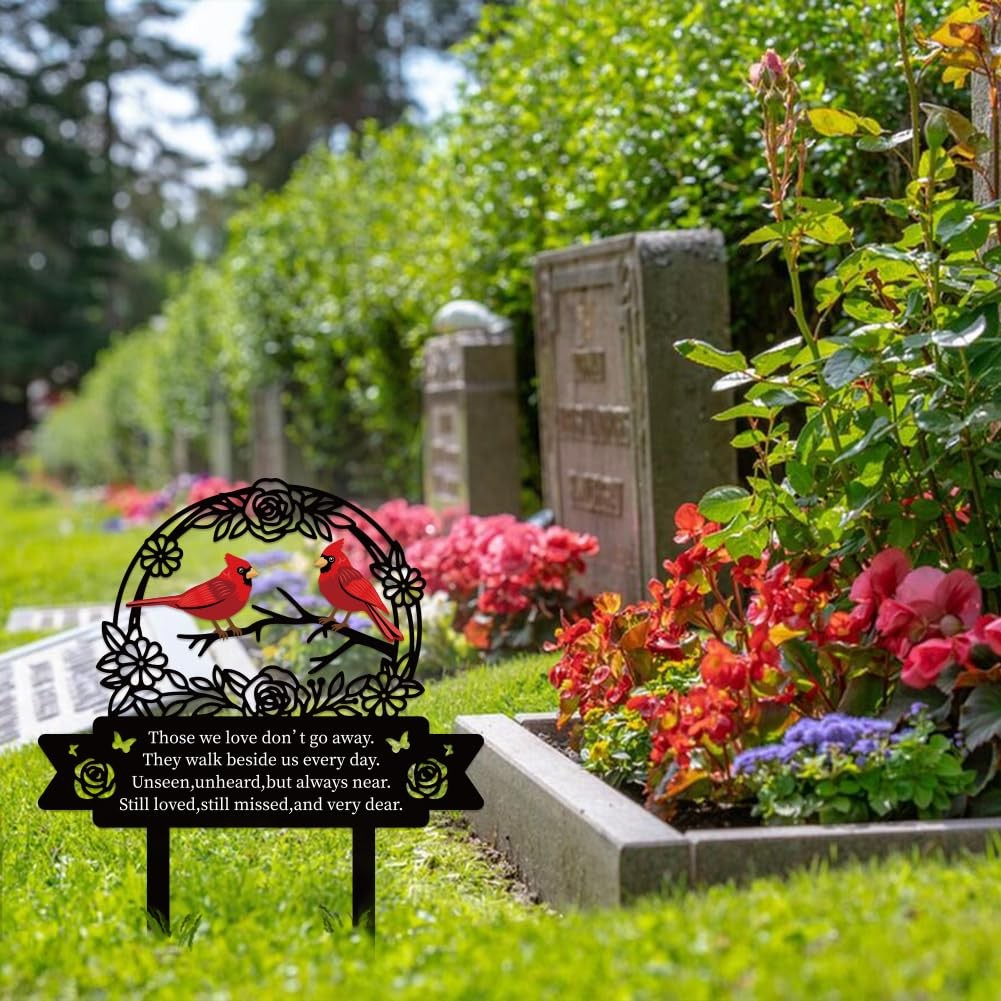 Cardinal Grave Marker Cemetery Decorations for Grave Metal Memorial Graves St…