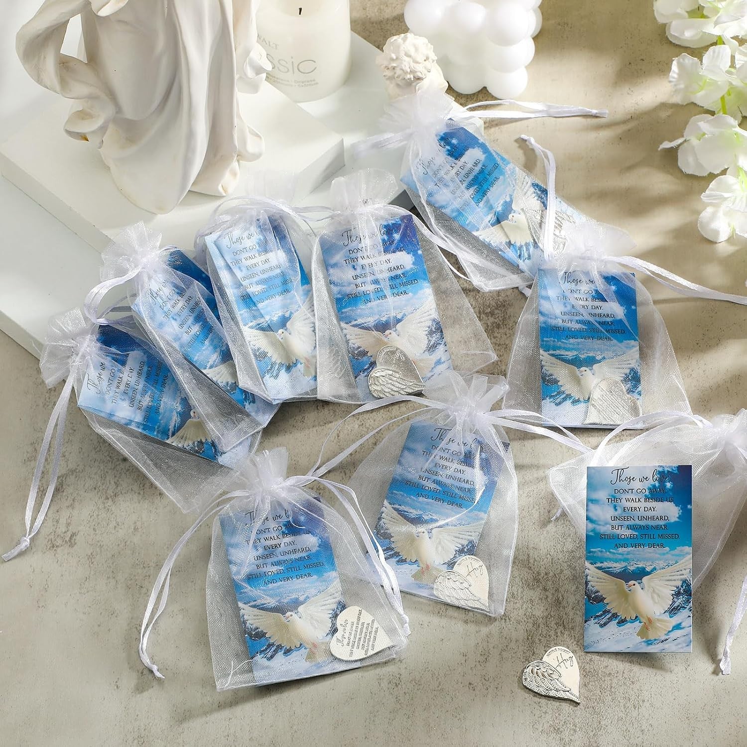 10 Heart-Shaped Pocket Hug Tokens & Memorial Cards – Celebration of Life Gifts