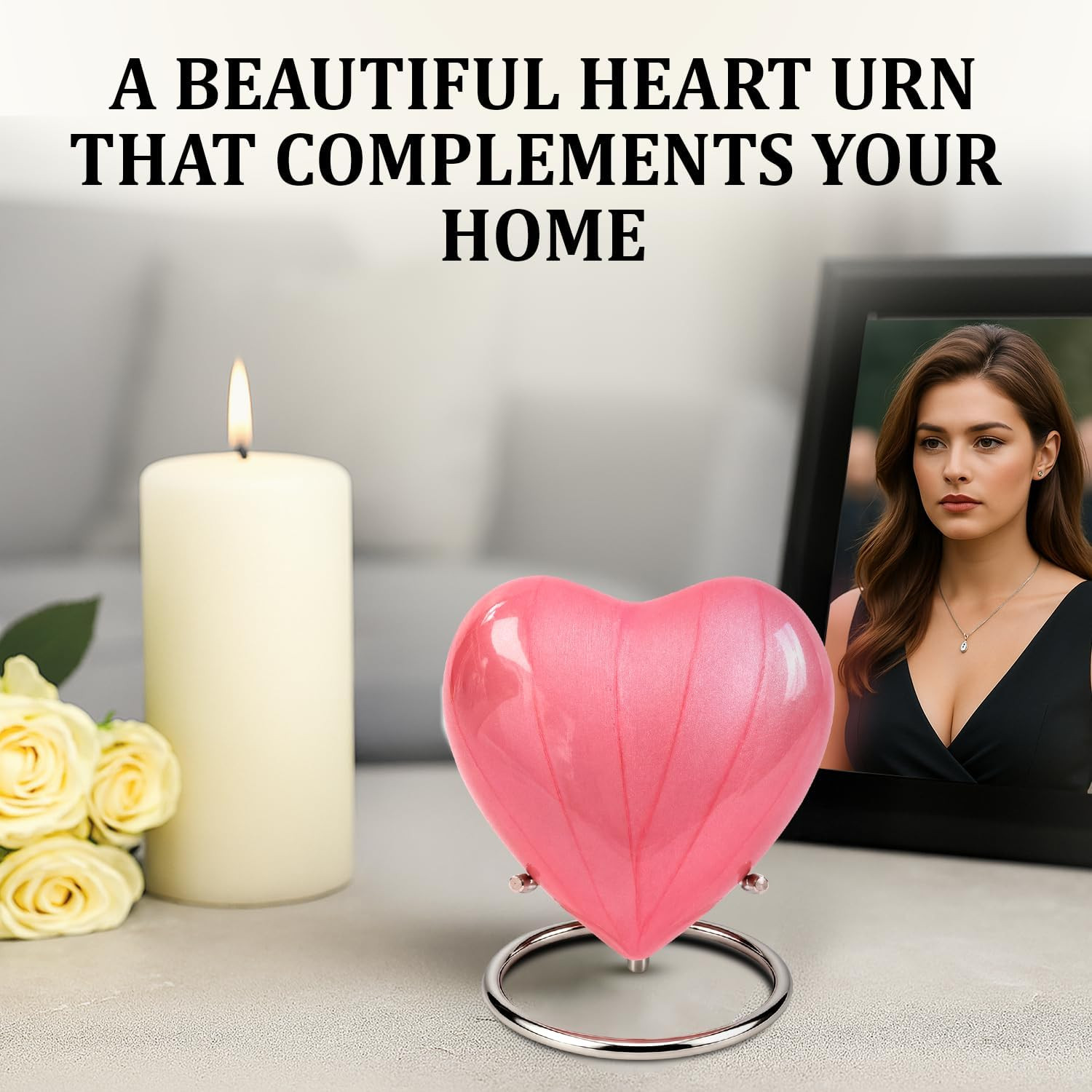 Small Urns for Human Ashes Keepsake – Heart Urn for Men & Women – Mini Urns with