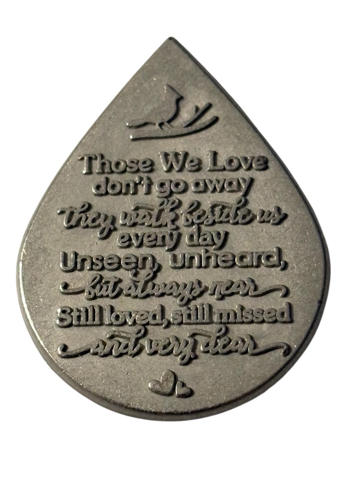 Forever in Our Hearts Mini Tear Drop Memorial Tokens Grief Gift Metal Set of 6