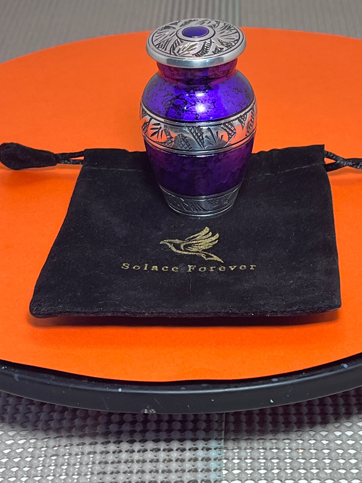 SOLACE FOREVER-SMALL PURPLE URN-3 INCH TALL NEW