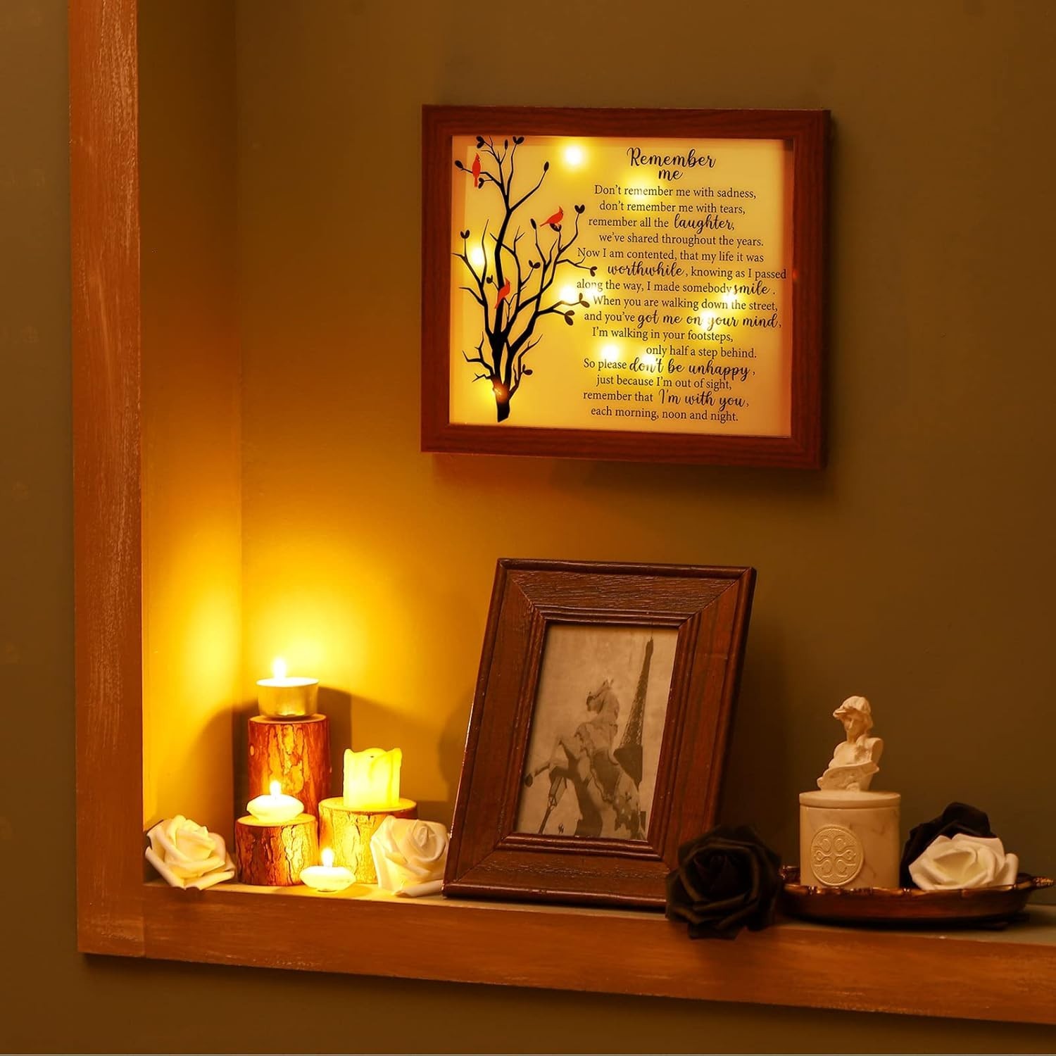 Memorial Gifts LED Shadow Box – Sympathy Gift in Memory of Loved One Gifts, R…