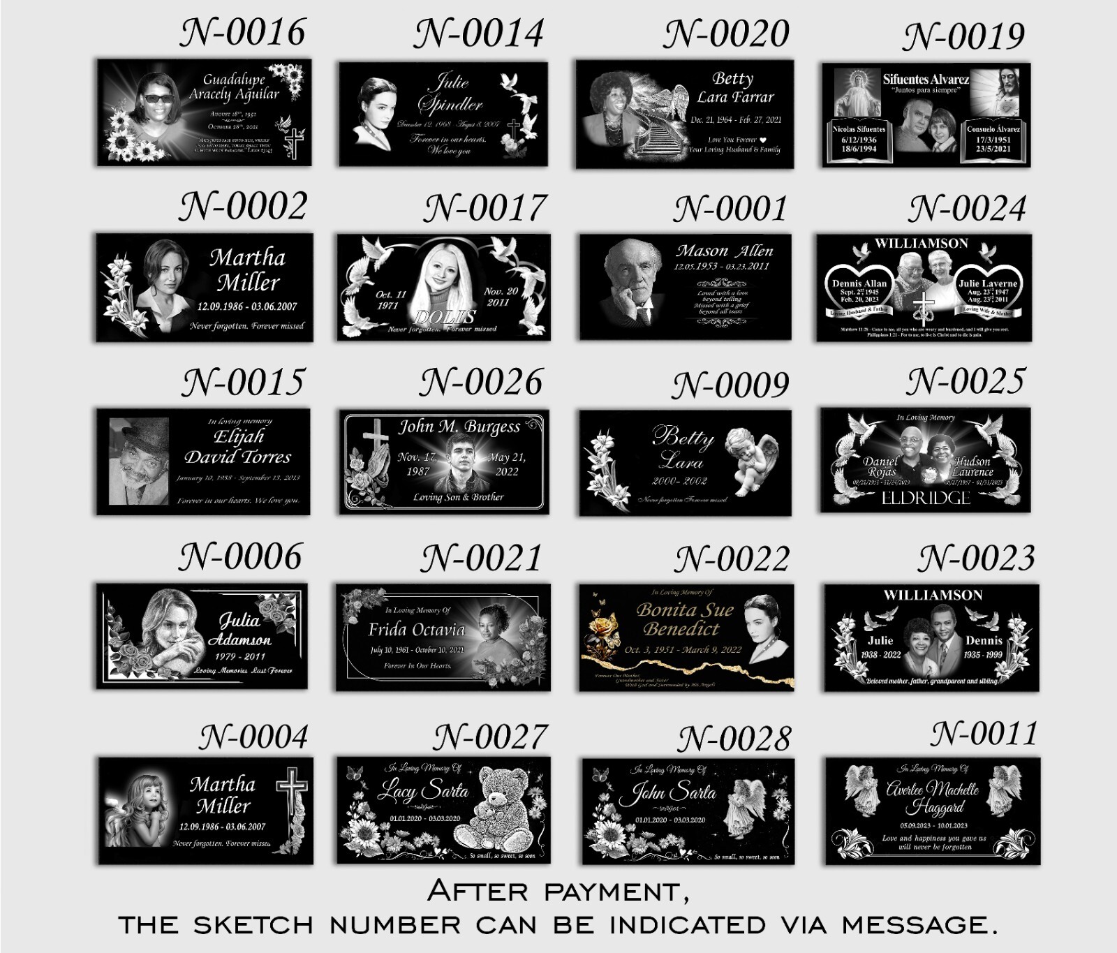 Headstone Tombstone 24x12x4 inches Solid Black Granite Diamond Engraved