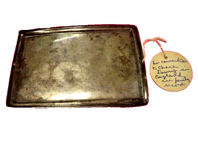 VINTAGE 1862 VICTORIAN FUNERAL CASKET COFFIN PLAQUE PLATE – 5″ x 3.5″