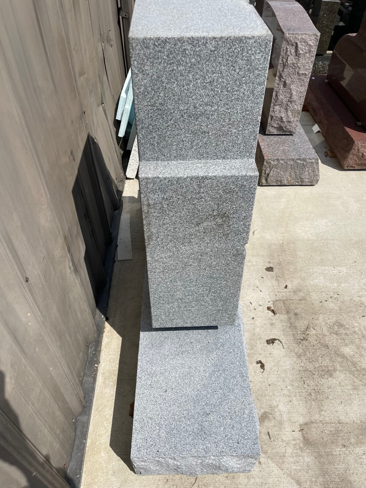 Gray Granite Monument Cross Jesus Crown of Thorns Cemetery Grave Marker MN-07B