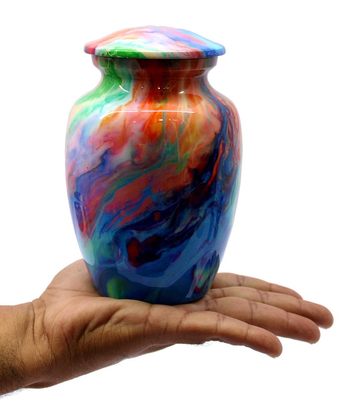 Cremation Urn Medium Size 40 Cu In Wave Multicolor 6″ H x 4″ W – Memorial