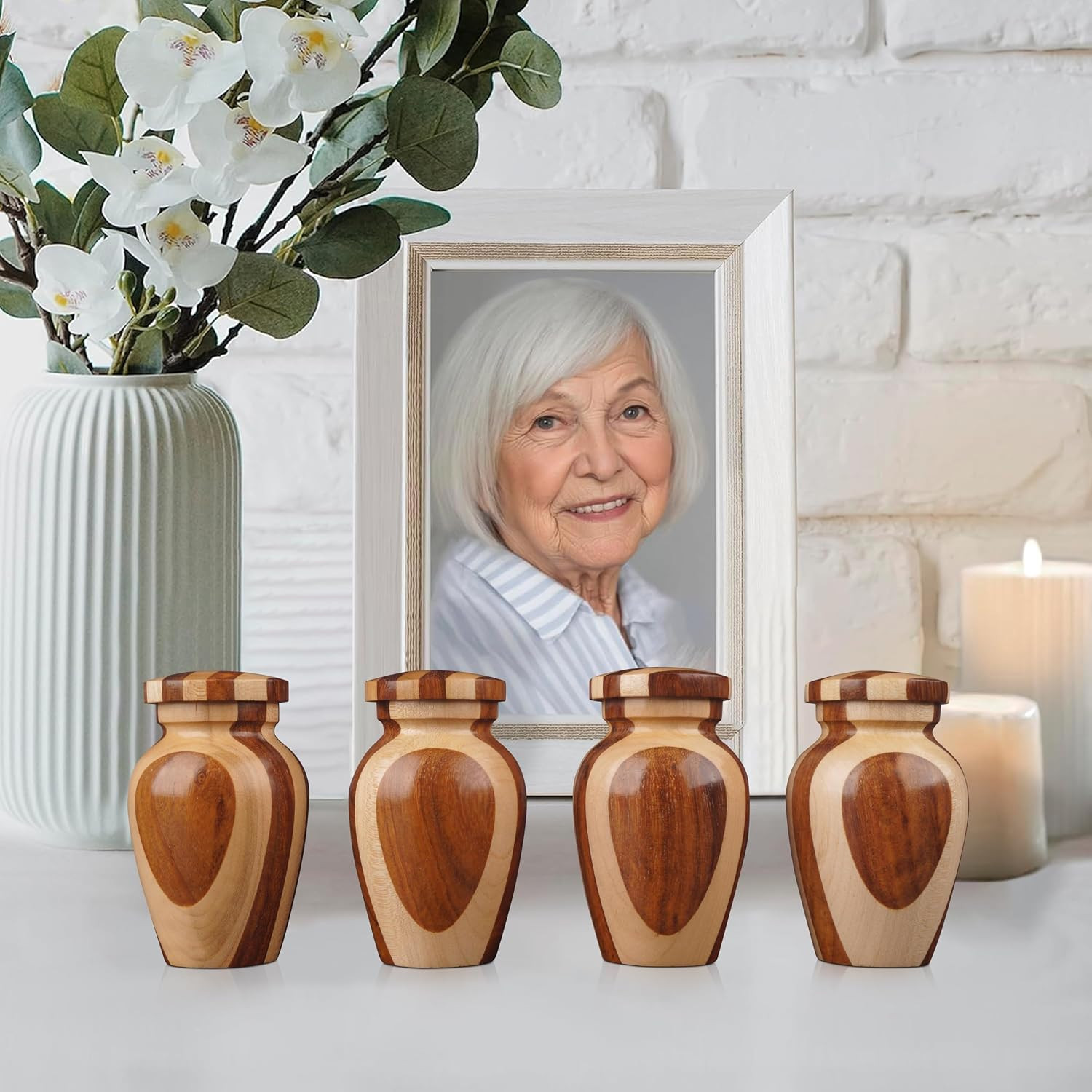 Wooden Cremation Small Urns for Human Ashes Keepsake Adult Male Female – Mini Ur