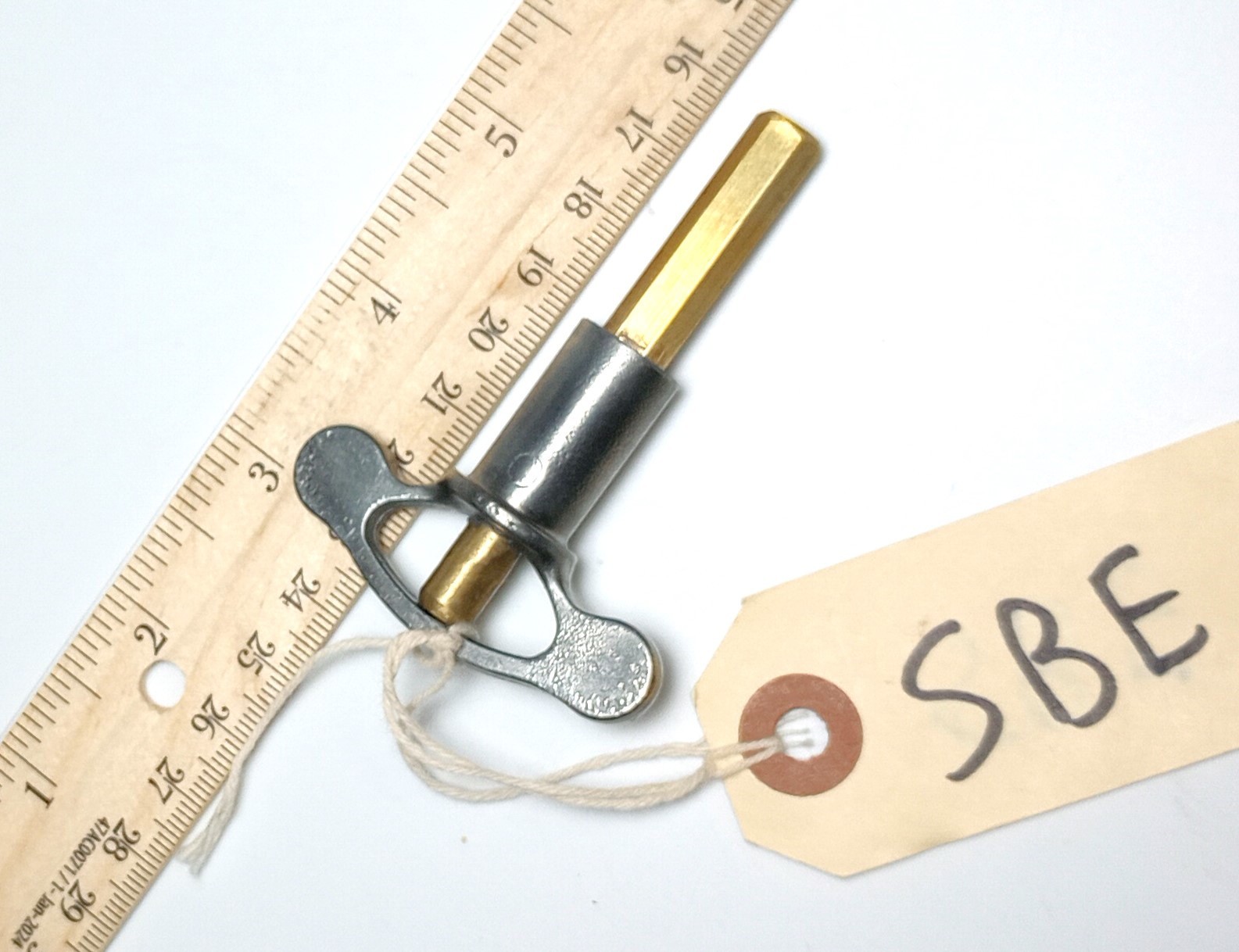 Zinc and Brass Pocket Casket Key / Coffin Key