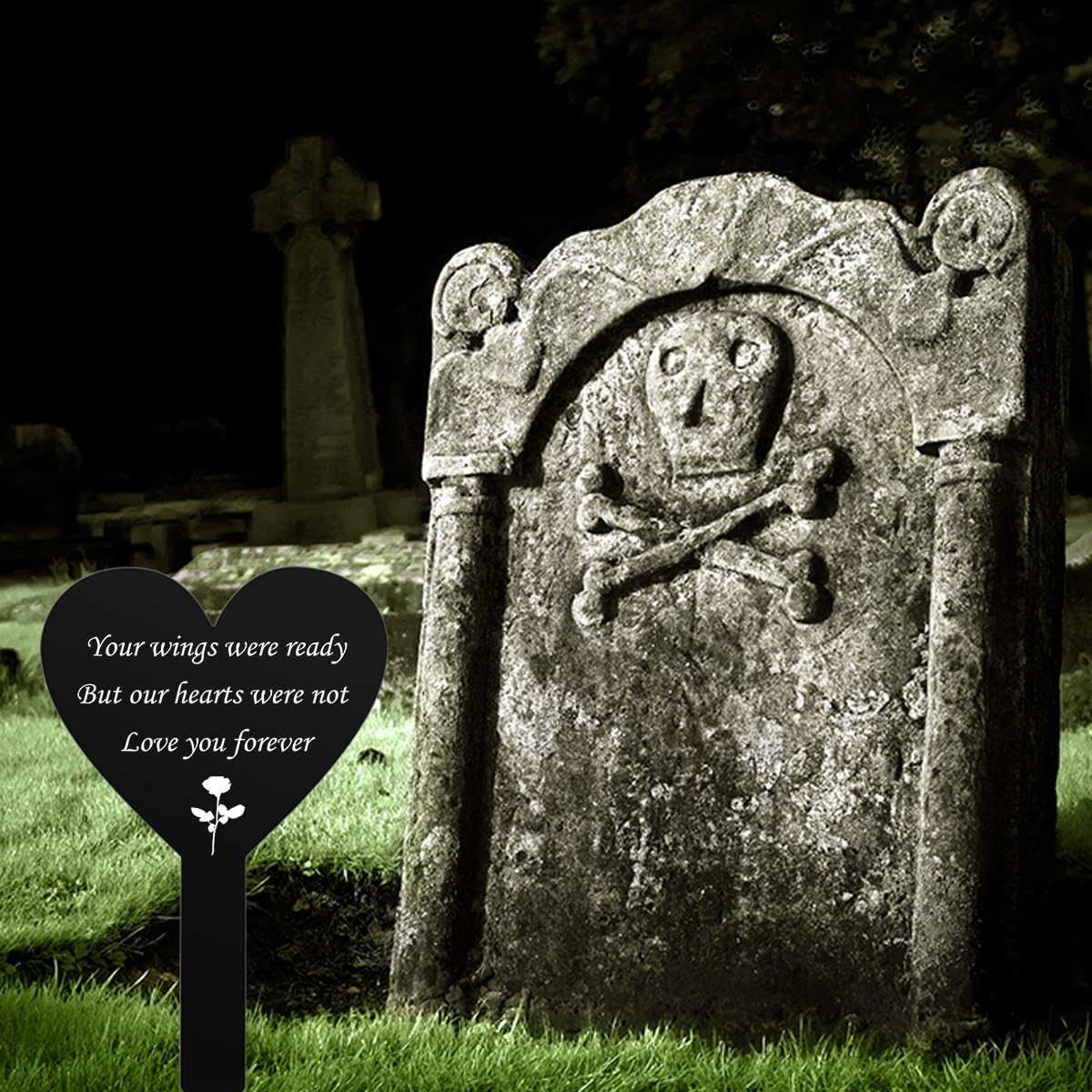 Memorial Grave Marker Stake Sympathy Plaque Cemetery Decoration