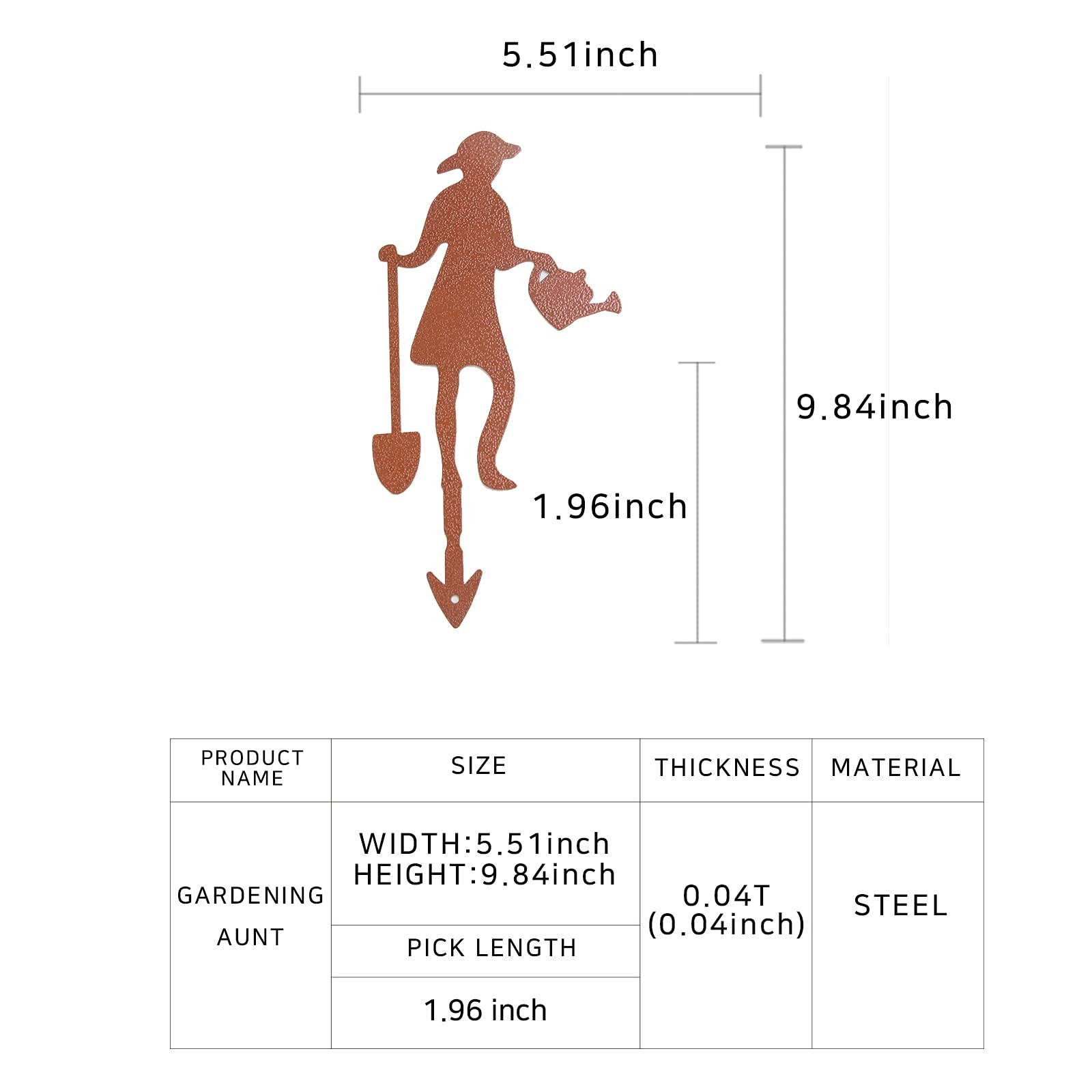 Gardening Woman Metal Garden Stake -Coated Rust-Resistant Steel Plant Pick fo…