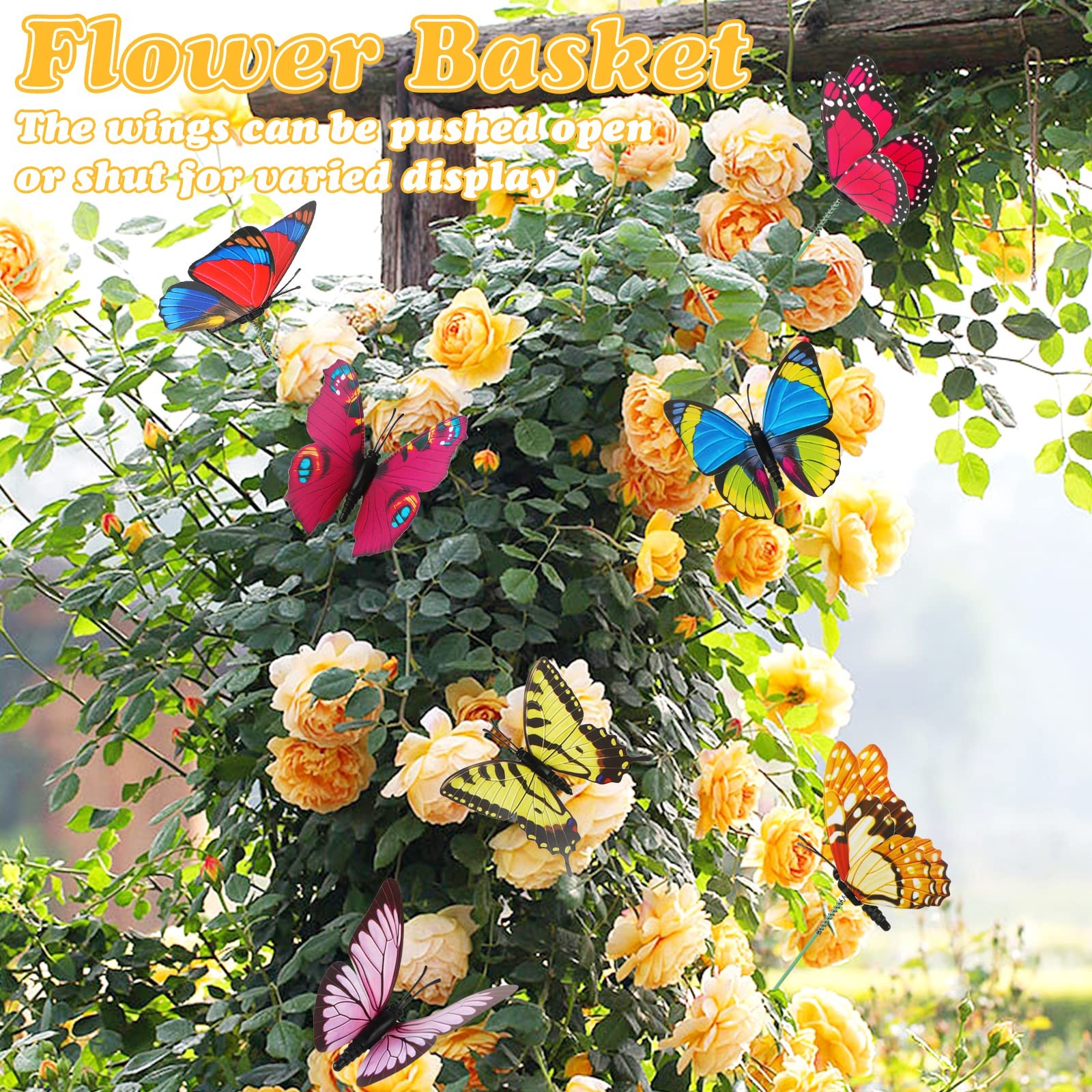 40 Pack Butterfly Stakes Colorful Garden Ornaments for Indoor Outdoor Yard Patio