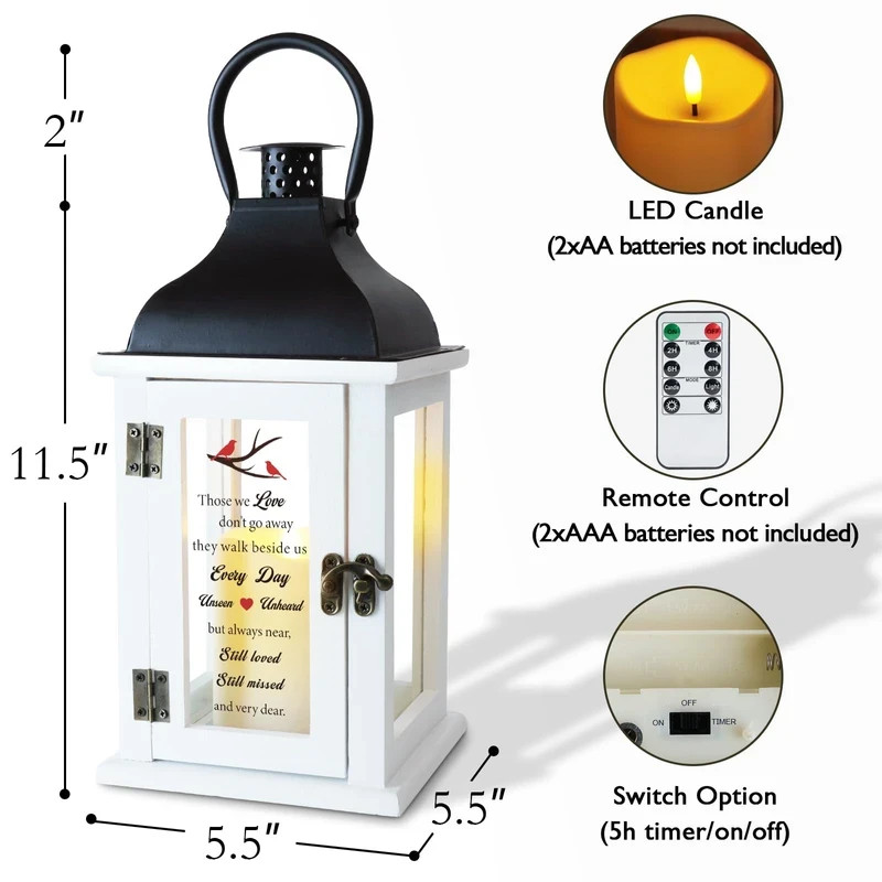 Remembrance Lantern – Loss of Loved One GIft – BRAND NEW – LED Candle w/ Remote