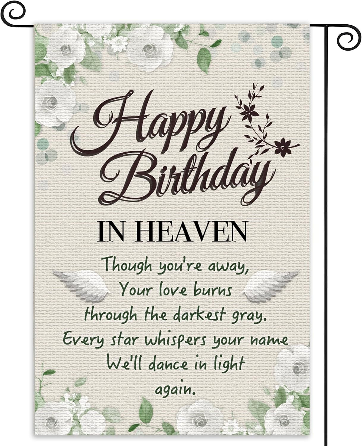 Heavenly Birthday Memorial Garden Flags – Double-Sided 12×18 Inch Decoration