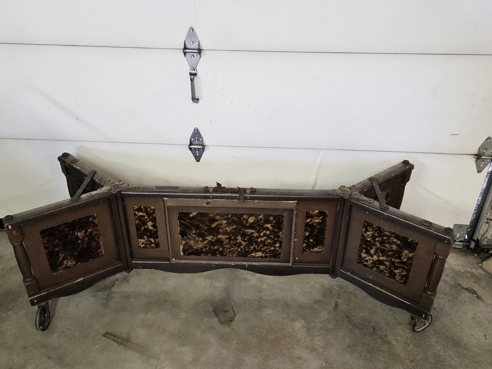 Antique 1931 Weber Funeral Home Mortuary Folding Truck Bier Casket Coffin Stand