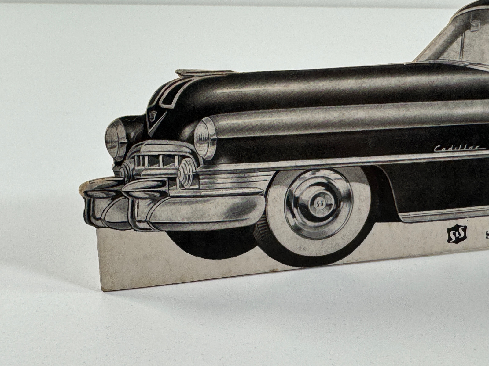 RARE Cadillac Funeral Hearse Superline Knickerbocker Die Cut Store Display SIgn