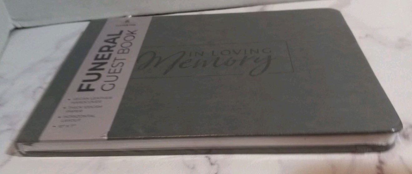 Clever Fox Funeral Guest Book In Loving Memory 10″×7″ Horizontal Layout Gray New